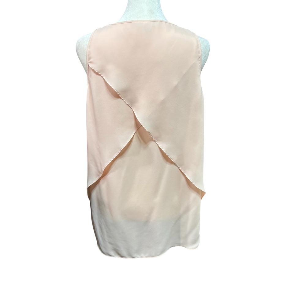 Banana Republic Womens Small Blush Crossover Tulip Back Sleeveless Blouse #975 - Picture 2 of 9
